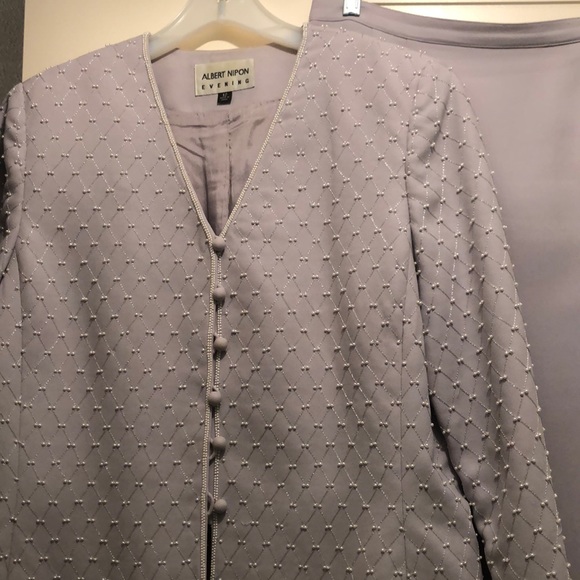 Albert Nipon evening lilac 2 piece long dress - Picture 1 of 3